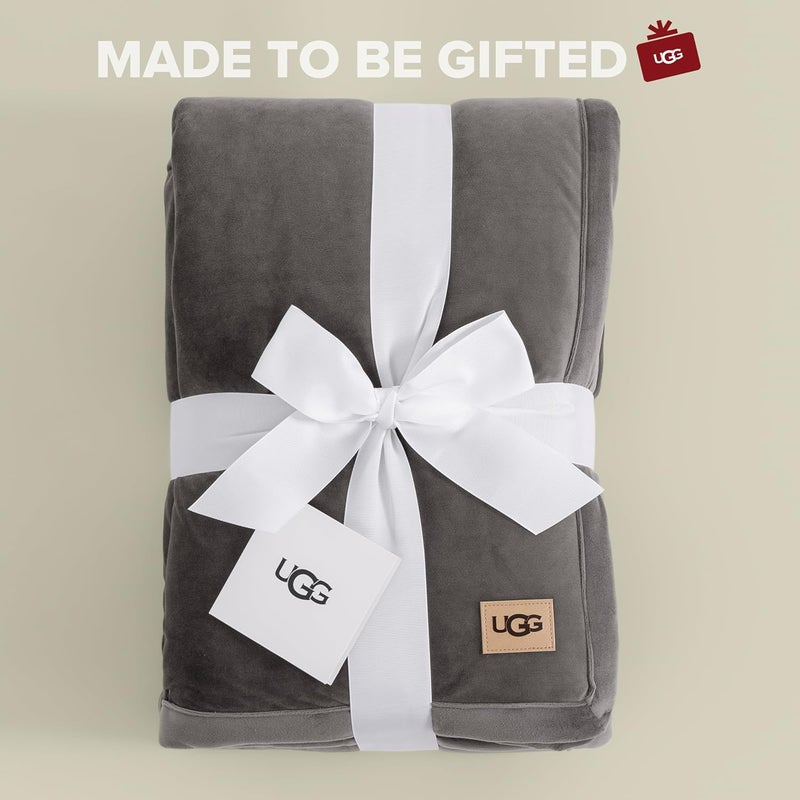 UGG Bliss Throw Blanket Plush Soft Fleece Fluffy Blankets for Bed or Couch Oversized Warm Reversible Machine Washable Medium Weight Home Decor Giftable Throw, 50-inch x 70-inch, Charcoal Grey - Image 3